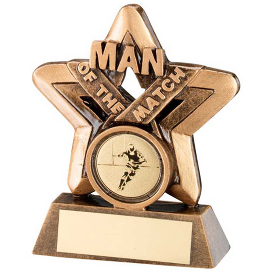Picture of Brz/gold Man Of The Match Mini Star With Rugby Insert And Plate - 3.75in