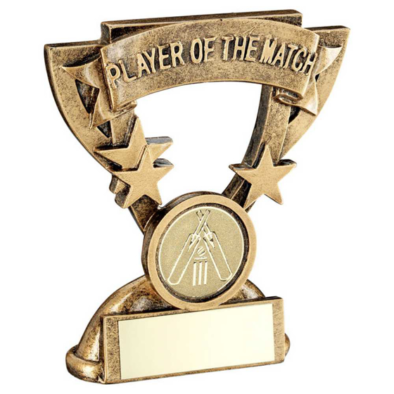 Picture of Brz/gold Player Of The Match Mini Cup With Cricket Insert And Plate - 3.75in
