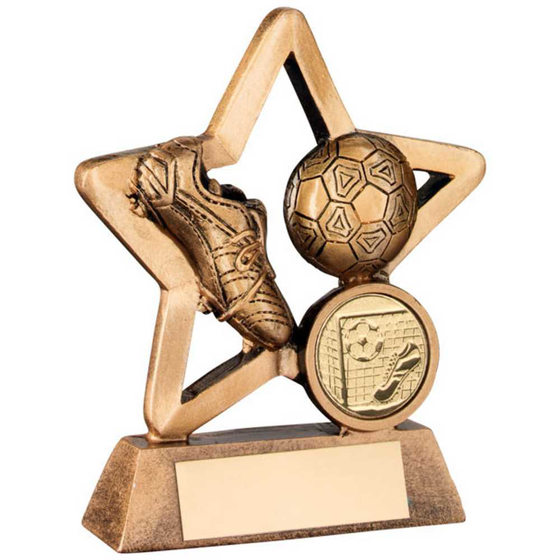 Picture of Brz/gold Resin Football Mini Star With Plate (1in Centre) - 3.75in