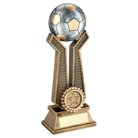 Picture of Brz/pew/gold Football On Twin Prongs With Plate (1in Centre) - 8in