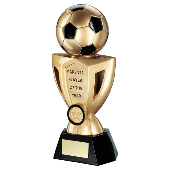 Picture of Gold/black Football On Cup With Plate (1in Centre) Parents Player - 10in