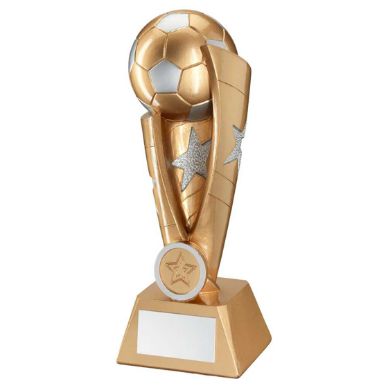 Picture of Gold/silver Football Star Column With Plate (1in Centre) - 10in