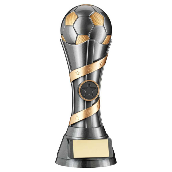 Picture of Gunmetal Grey/gold Filled Plastic Football Column With Plate (1in Cen) - 11in
