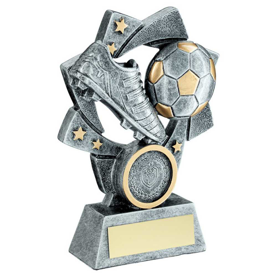 Picture of Pew/gold Football Star Spiral With Plate (1in Centre) - 5in