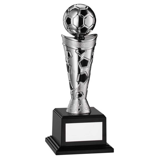 Picture of Silver/black Plastic Football Figure On Base - 8in